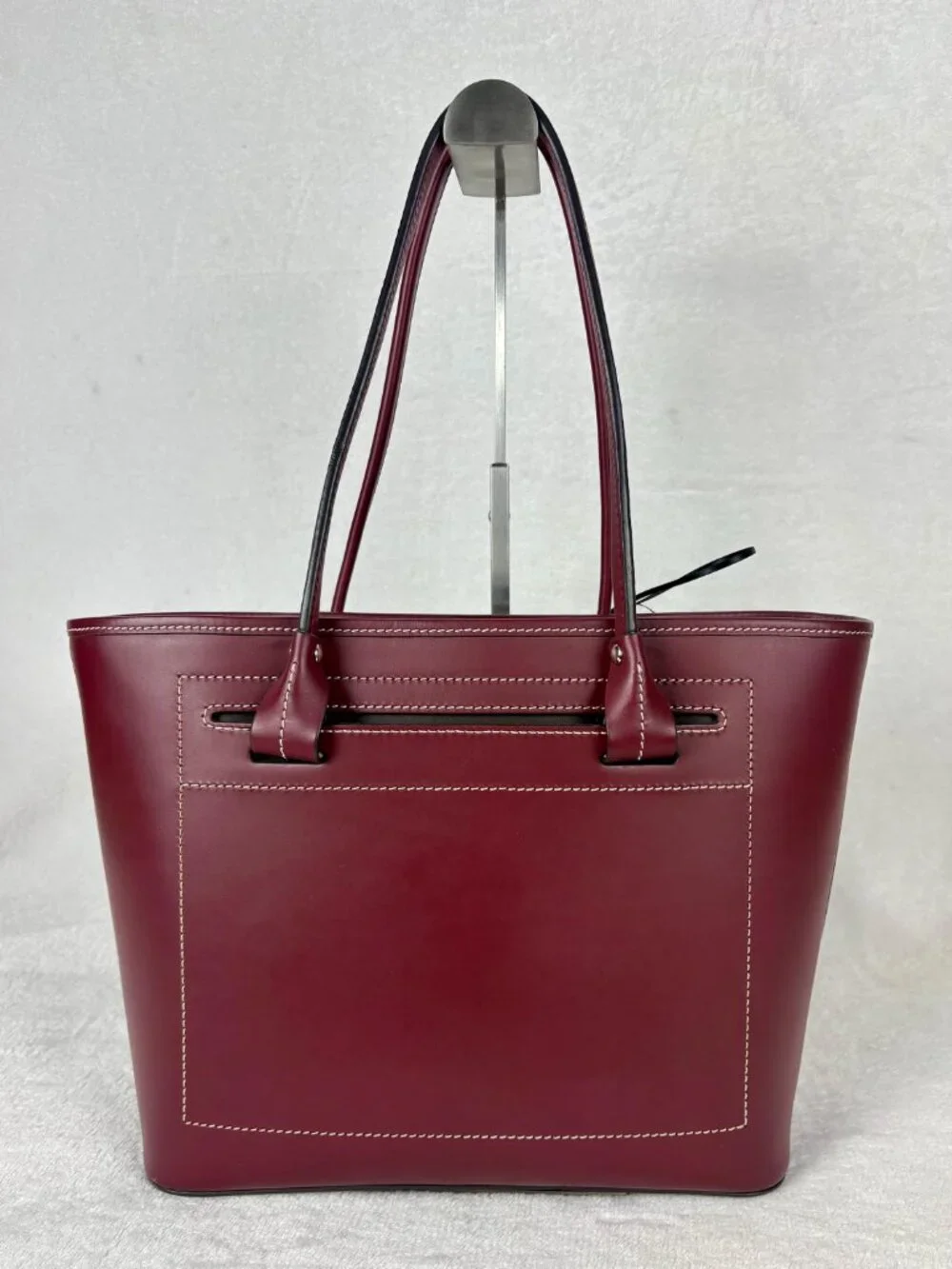 Dooney & Bourke Beacon Collection Slip Tote in Matte Bordeaux Vacchetta Leather